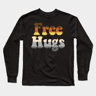 Retro Bear Pride "Free Hugs"  Dark Long Sleeve T-Shirt